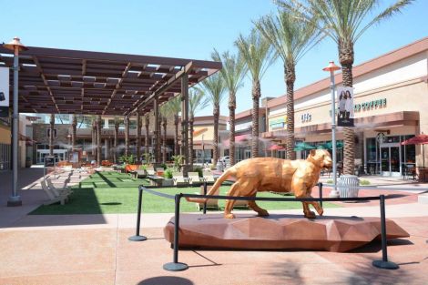 Outside a Premium outlet mall.